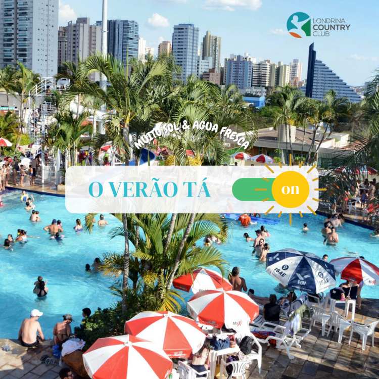 Notificação On e Off Verão Chegou Post Instagram Azul Com Coqueiros